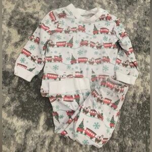 Velvet Fawn Festive Train Pajama Set